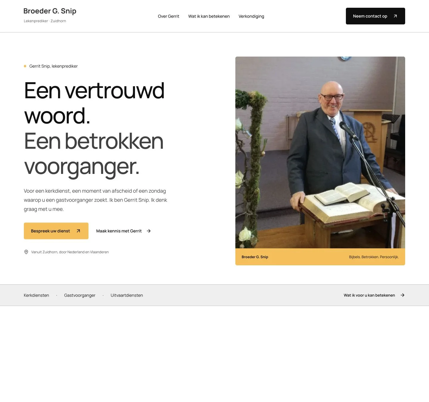 Website die Elev8Studio bouwde voor Gerrit Snip